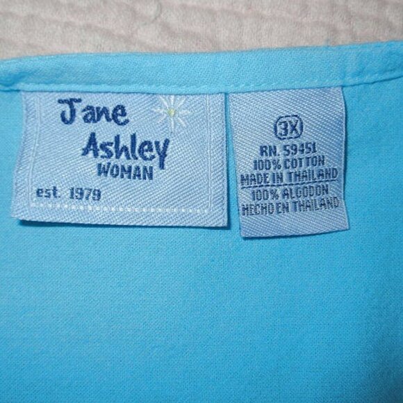 Vtg Jane Ashley Gauze Midi Dress Size 3X Embroidered Sequins Short Sleeves 90s - Picture 5 of 10